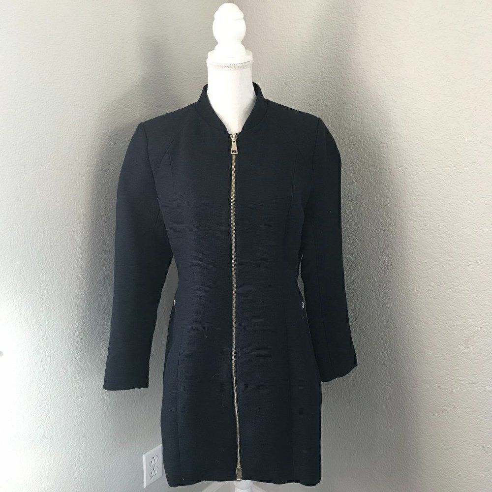 H&M Women Navy Long Sleeve Full Zipper Closure Jacket